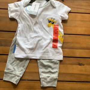Carters 9 month Giraffe shirt with Dude Pants NEW